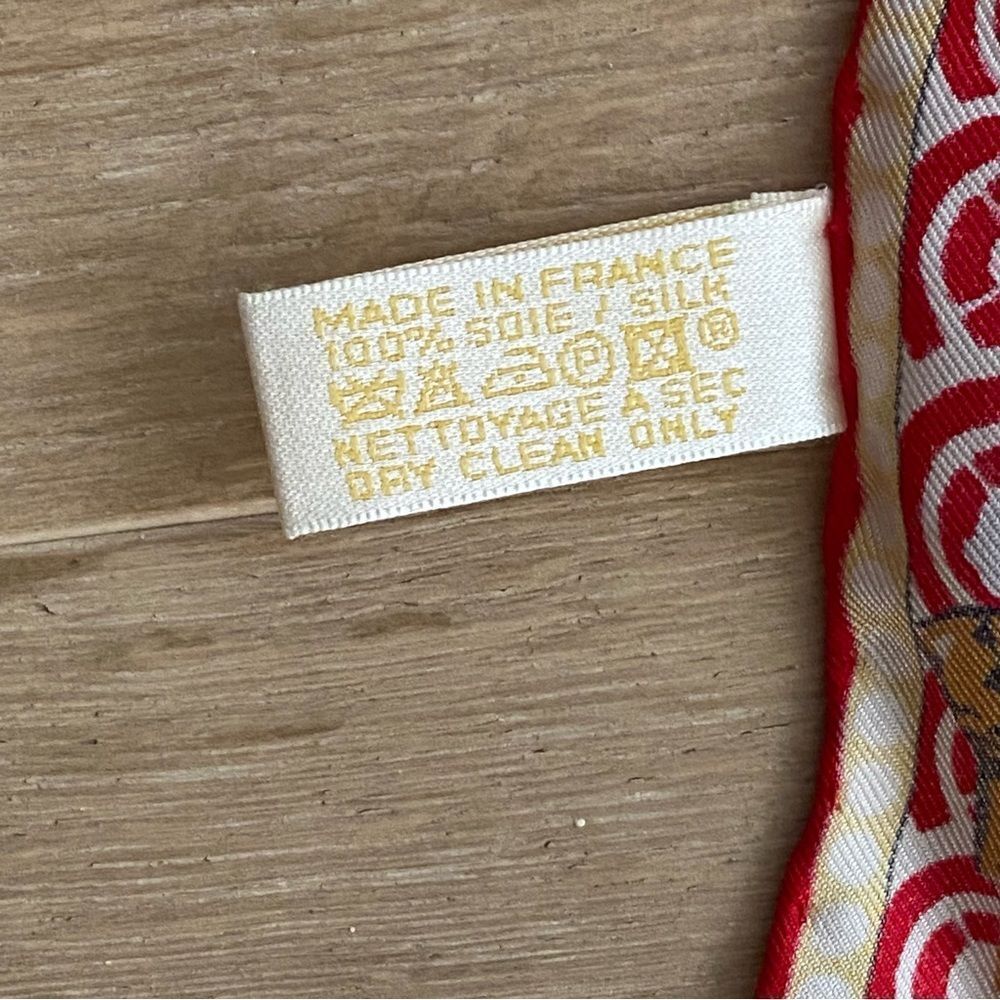 NEW Cartier Paris Red White Silk Crepe Butterflies Moth Square Scarf Shawl - Picture 9 of 12